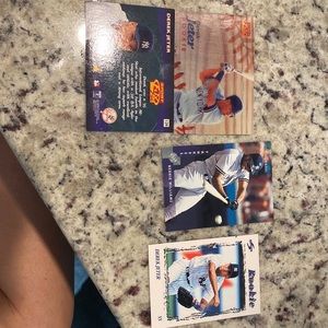 Base ball cards of Derek Jeter and Bernie Williams